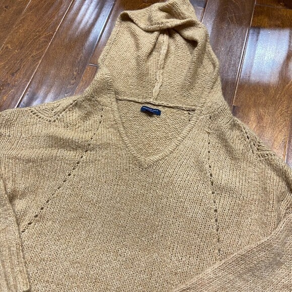 American Eagle Jeggin Fit Brown Tan Hooded Sweater Women's Size Medium - Picture 2 of 9